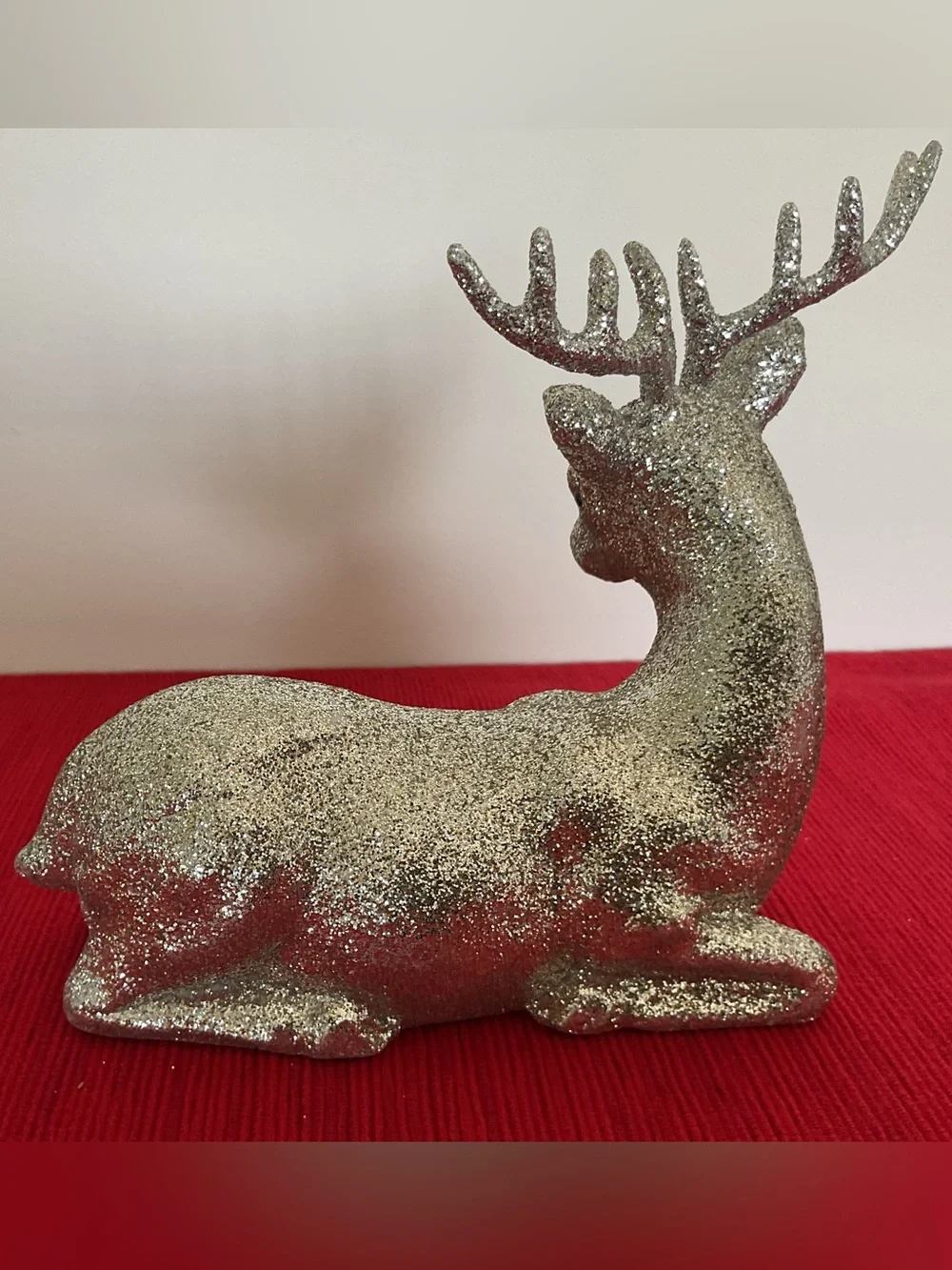 Silver Glitter Reindeers, Set of 2  - Christmas Holiday Décor